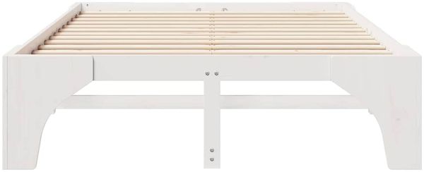 vidaXL Bettrahmen Weiß 140 x 200 cm Massives Kiefernholz 872987 Bild 5