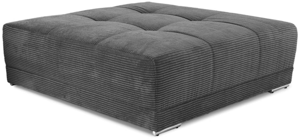 XXL-Hocker 120x120 cm für Big-Sofa Federkern Polstersitz Cord in Grau Anthrazit