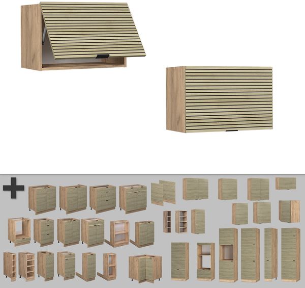 Hängeschrank Fame-Line Eiche Paneel 60 cm Flach Vicco Bild 5