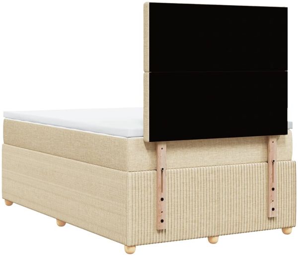 vidaXL Boxspringbett mit Matratze Creme 120x190 cm Stoff 3294314 Bild 8