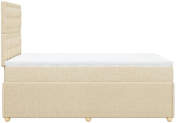 vidaXL Boxspringbett mit Matratze Creme 120x190 cm Stoff 3294314 Bild 7