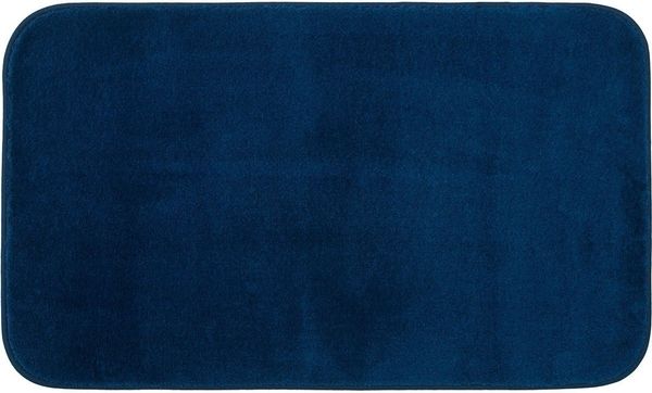 Gözze - Premium Rutschfester Badteppich, RIO, 100% Microfaser, 50x70 cm - Dunkelblau