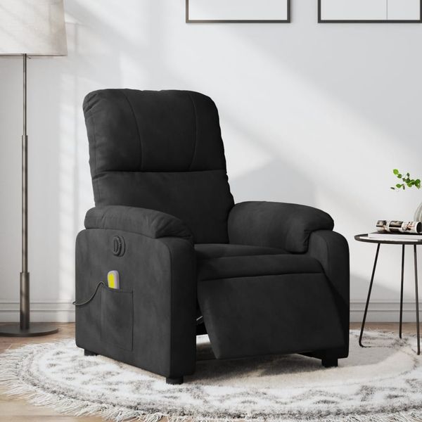 vidaXL Massagesessel Elektrisch Schwarz Mikrofasergewebe 3204925