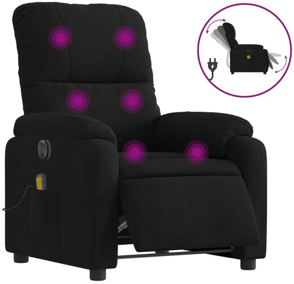vidaXL Massagesessel Elektrisch Schwarz Mikrofasergewebe 3204925 Bild 2