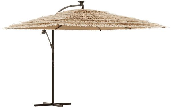 Sonnenschirm, Terrassenschirm mit LED und Stahlmast Braun 290x290x238 cm