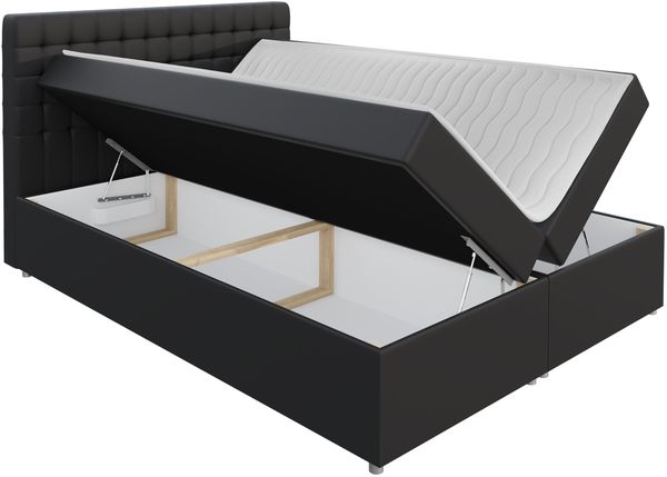 Boxspringbett Singer, Blau, 180x200 cm Bild 3
