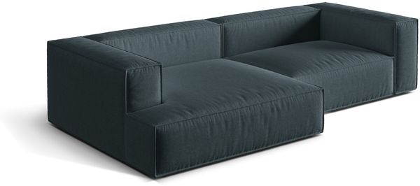 Micadoni Ecksofa Nuria 4-Sitzer Links Strukturierter Stoff Dunkel Petrol Bild 3