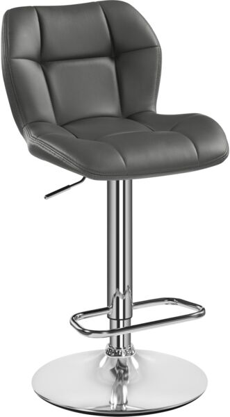 Yaheetech Barhocker 360°Drehbar Barstühle Küchenstühle mit Rückenlehne und Fußstütze Barstuhl PU-Kunstleder Sitzhöhe 62,5 cm - 84,5 cm für die Küche (Grau, 1er Set)