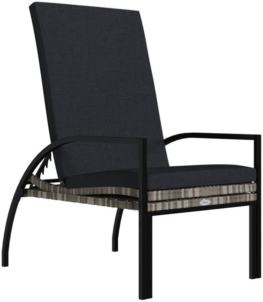 vidaXL Sonnenliege mit Fußhocker PE-Rattan Grau 317630 Bild 7