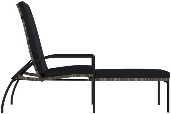 vidaXL Sonnenliege mit Fußhocker PE-Rattan Grau 317630 Bild 6