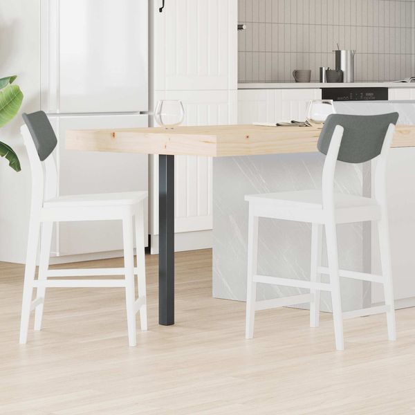 vidaXL Esszimmerstühle 2 pcs Weiß 48 x 49 x 95 cm Massives Gummiholz 42020480