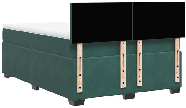 vidaXL Boxspringbett mit Matratze Dunkelgrün 160x200 cm Samt 3286351 Bild 10