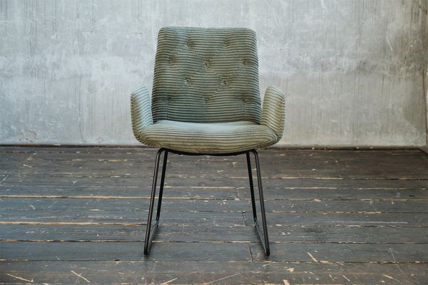 KAWOLA Stuhl NEW CHARME Esszimmersessel Cord olivgrün 87 x 66 x 59 cm