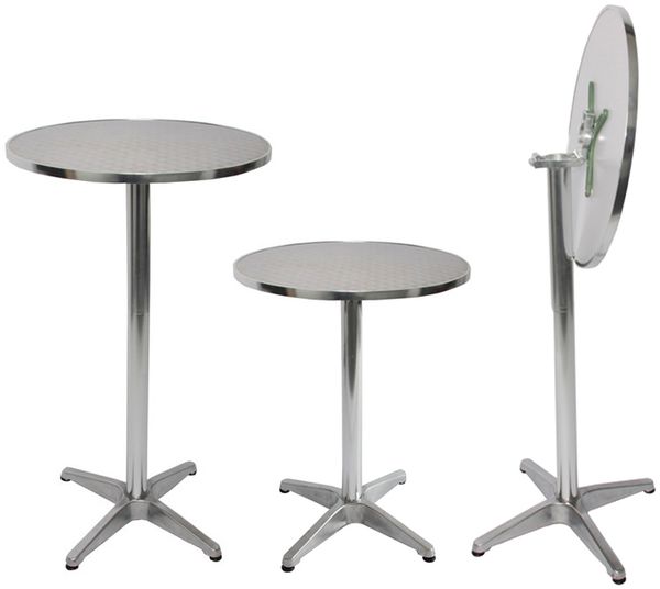 Set Stehtisch + Stehtischhusse HWC-J30, Bistrotisch Tischhusse, klappbar höhenverstellbar Ø 60cm ~ Husse weiss Bild 2