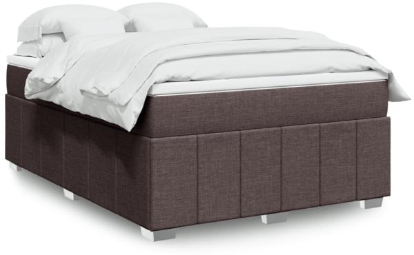 vidaXL Boxspringbett mit Matratze Dunkelbraun 140x200 cm Stoff 3285480