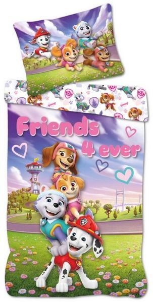 BrandMac Bettwäsche PAW Patrol - Friends 4 ever - Wende-Bettwäsche-Set, 135x200 & 80x80, Baumwolle, 100% Baumwolle