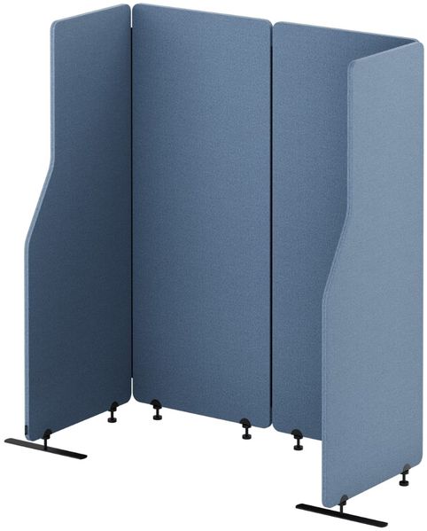 Akustik-Trennwand mit Schalldämmung SADIE - 145x240x1,8cm Blau | Stellwand Büro Raumteiler Office-Akustikwand Sichtschutz freistehend