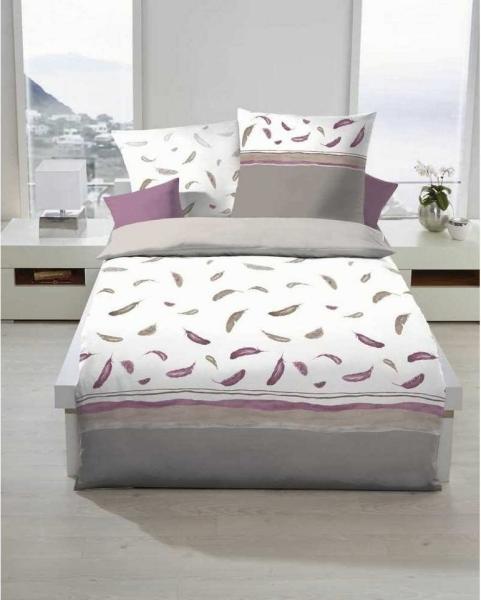 Kaeppel Bettwäsche Kaeppel Linon Bettwäsche Feather Jade Mauve, Baumwolle, 2 teilig