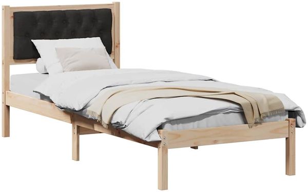vidaXL Bettrahmen Schwarz 75 x 190 cm Massives Kiefernholz 878231 Bild 3