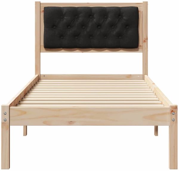 vidaXL Bettrahmen Schwarz 75 x 190 cm Massives Kiefernholz 878231 Bild 5