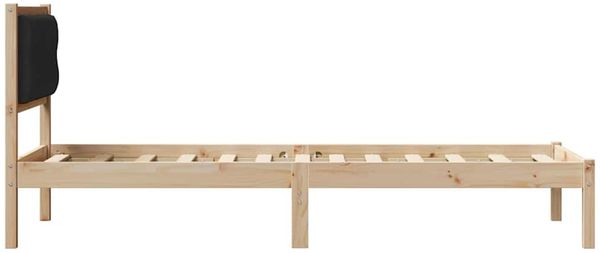 vidaXL Bettrahmen Schwarz 75 x 190 cm Massives Kiefernholz 878231 Bild 6