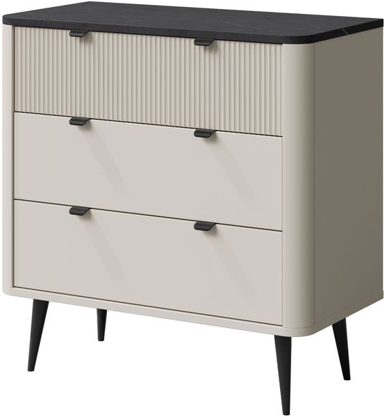 Kommode Rotevio 3S RE11 (Farbe: Cashmere / Cashmere + Steingrau)