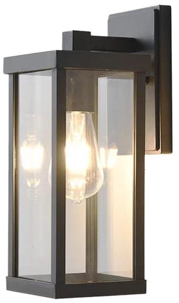 E27-Außenwandleuchte Aluminium schwarz 12 x 16 x 32 cm