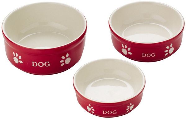 Nobby Futternapf Hunde Keramiknapf Dog rot/beige