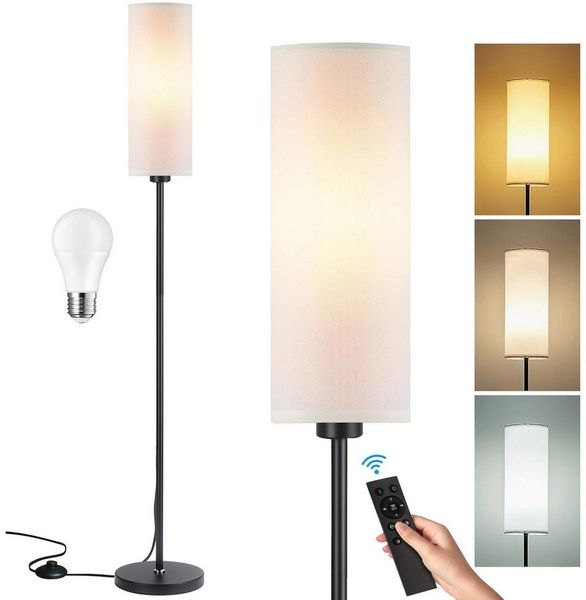 Ophy Stehlampe Moderne Stehleuchte mit Fernbedienung – dimmbar, Fußschalter, inkl. 9‑W‑LED – für Ecken & Wohnräume
