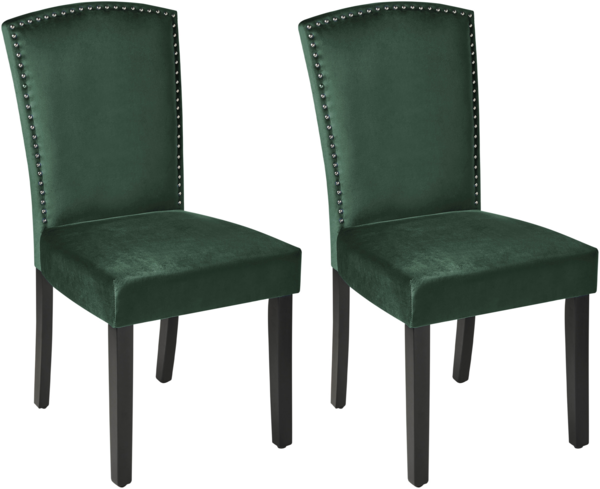 Esszimmerstuhl Samtstoff grün 2er Set PISECO
