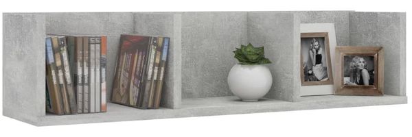 vidaXL CD-Wandregal Betongrau 75x18x18 cm Holzwerkstoff 801314 Bild 3