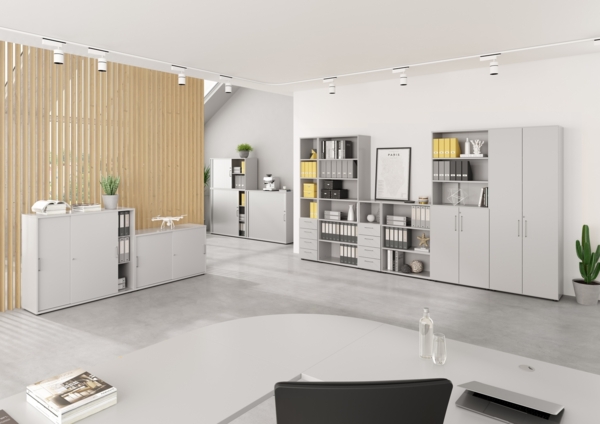 bümö Regal Nussbaum, Standregal aus Holz für 3 Ordnerhöhen - Bücherregal klein 80 cm breit, Aktenregal für Ordner & Bücher, kleines Büroregal, Holzregal, Ordnerregal, Buchregal Dachschräge, 938RE-N Bild 8