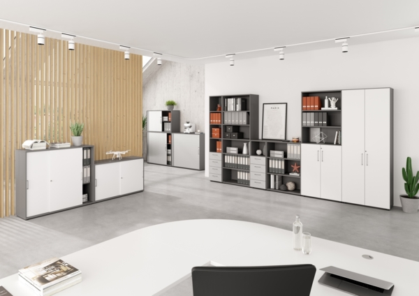 bümö Regal Nussbaum, Standregal aus Holz für 3 Ordnerhöhen - Bücherregal klein 80 cm breit, Aktenregal für Ordner & Bücher, kleines Büroregal, Holzregal, Ordnerregal, Buchregal Dachschräge, 938RE-N Bild 9