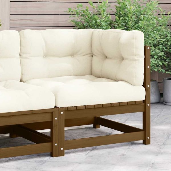 vidaXL Garten-Ecksofa mit Creme Kissen Massivholz Kiefer 805718