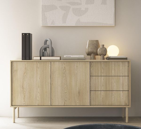 AX LIVING Sideboard Trentinis 153 2T3S Kommode mit Türen 153,5cm Braun