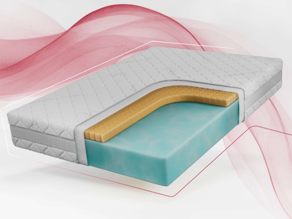 Ergonomische Latexmatratze, Höhe 19 cm, Härtegrad H2, Rollmatratze mit HR-Schaum, für Allergiker mit abnehmbarem Bezug - 160 x 200 cm - ROVO - SIVO