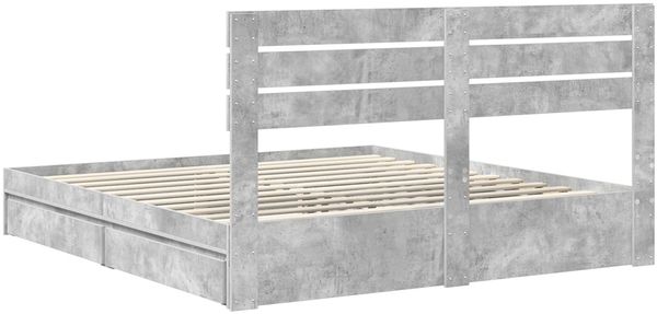 vidaXL Aufbewahrungsbett Beton Grau 200 x 200 cm Holzwerkstoff 3411546 Bild 10