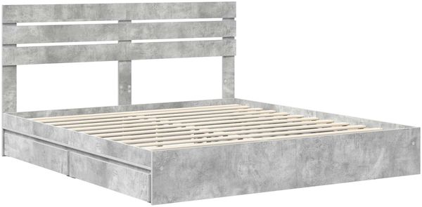 vidaXL Aufbewahrungsbett Beton Grau 200 x 200 cm Holzwerkstoff 3411546 Bild 4