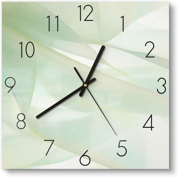 DEQORI Wanduhr 'Zarte Eleganz' (Glas Glasuhr modern Wand Uhr Design Küchenuhr)