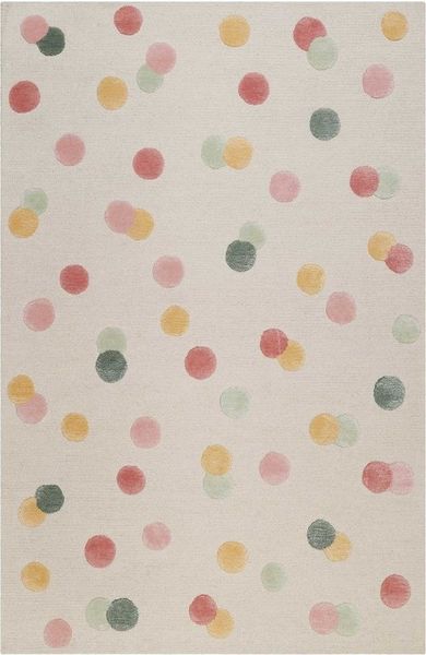 SMART KIDS Kinderteppich Dana, rechteckig, Höhe: 1,2 mm, modern und natürlich, bunte Polkadots, mit Struktur, Kinderzimmer
