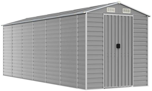 vidaXL Gartenhaus Hellgrau 191 x 555 x 198 cm Verzinkter Stahl 3188247