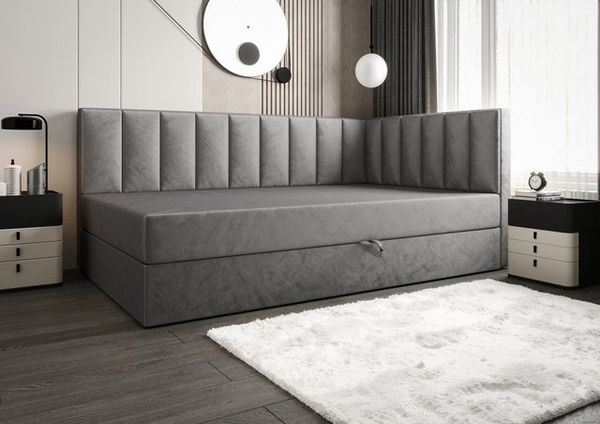 B&B Home Boxspringbett Adelle rechts oder links (H3 Matratze Bonellfederung, Kopfteil, Seitenteil und Bettkasten)