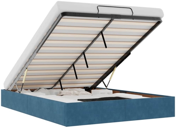 vidaXL Ottoman-Bett ohne Matratze Dunkelblau 140x190 cm Samt 3310965