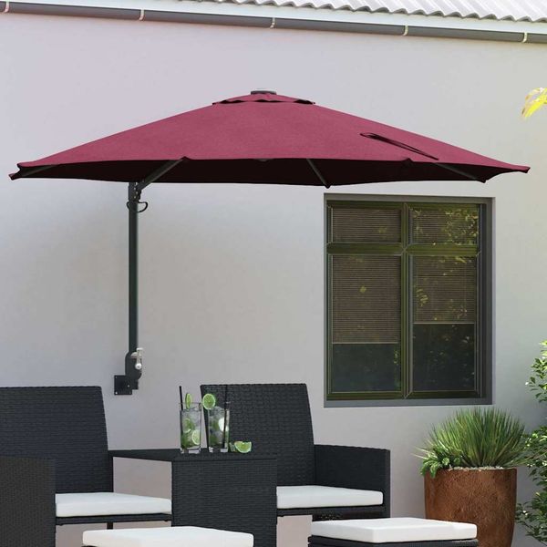 vidaXL Garten-Sonnenschirm Bordeauxrot 248 x 248 x 148 cm 42003231