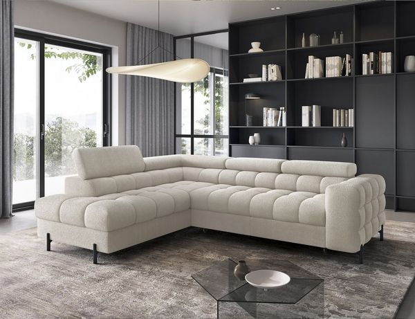 MOEBLO Ecksofa Ferrucio, modernes Schlafsofa mit Bettkasten & verstellbaren Kopfstützen, Wohnlandschaft mit Schlaffunktion, Eckcouch Wohnlandschaft Sofa mit Ottomane Eckgarnitur Polsterecke, (BxHxT):276x72–93x200 cm