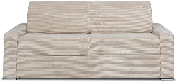 Vente-unique - CALITO Sofa SamtStoff Beige - B 223 cm94 cm x H 85 cm x L 216 cm
