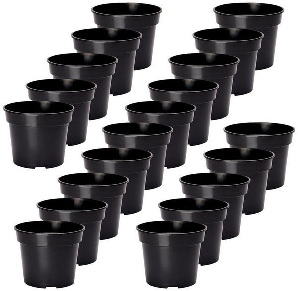 Garronda Blumentopf Blumentopf Kunststoff rund Pflanztopf Kräutertopf Anzuchttopf GD-0025 (20-tlg, 1 St, Set)