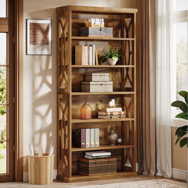 Tribesigns Bücherregal 6 Ebenen, 180 cm Hohes Industrielles Regal Für Wohnzimmer & Büro