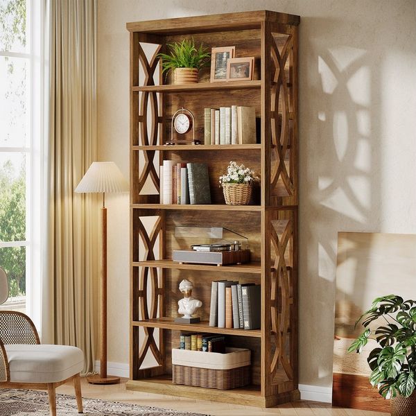 Tribesigns Bücherregal 6 Ebenen, 180 cm Hohes Industrielles Regal Für Wohnzimmer & Büro