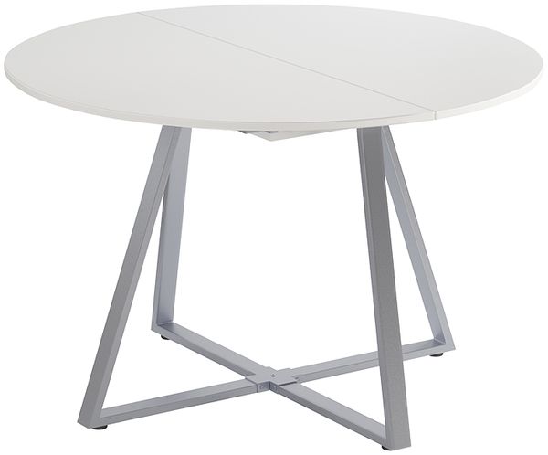 Esstisch Loyd Weiß/Grau 120 x 120 cm ausziehbar Vicco